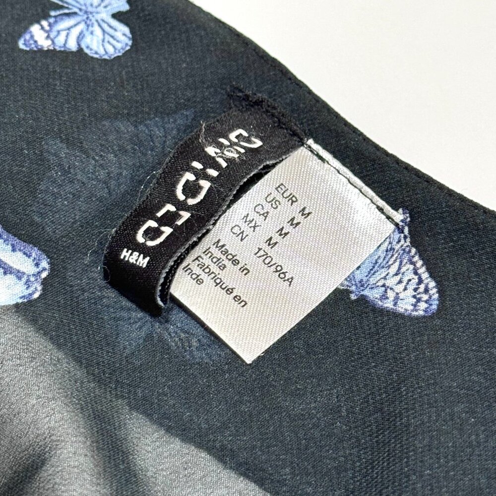 Y2K Butterfly Sheer Chiffon Cropped Top Bell Sleeves Ruffle Collar Cardigan - Picture 7 of 11